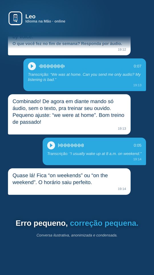 Erro pequeno, correção pequena.