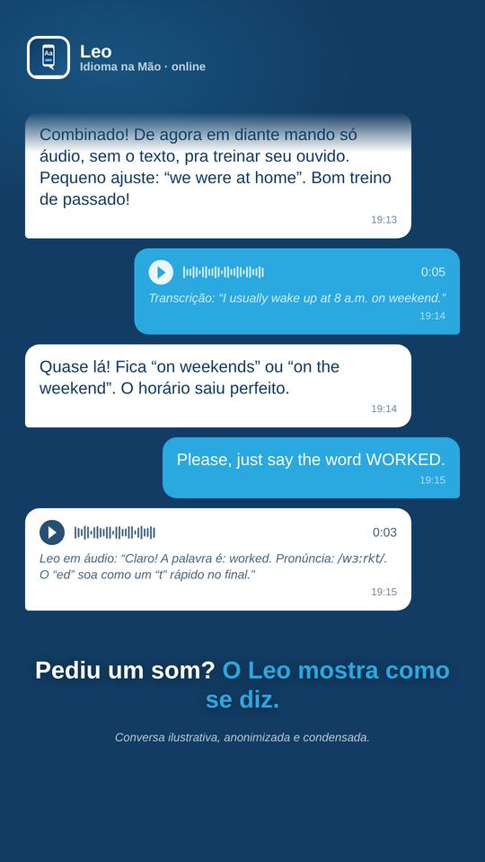 Pediu um som? O Leo mostra como se diz.